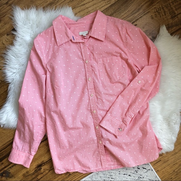 Talbots Red Button Up Top Shirt - Picture 2 of 5